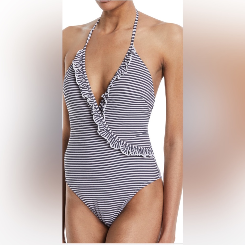 Solid and Striped Swimsuit.